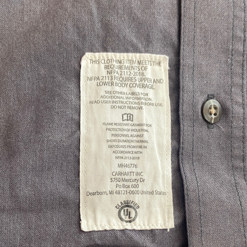 Carhartt Men's Button Down Work Shirt in Gray - Picture 4 of 7